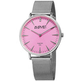 August Steiner Quartz Diamond Pink Dial Ladies Watch AS8207SS - The Watches Men & Co