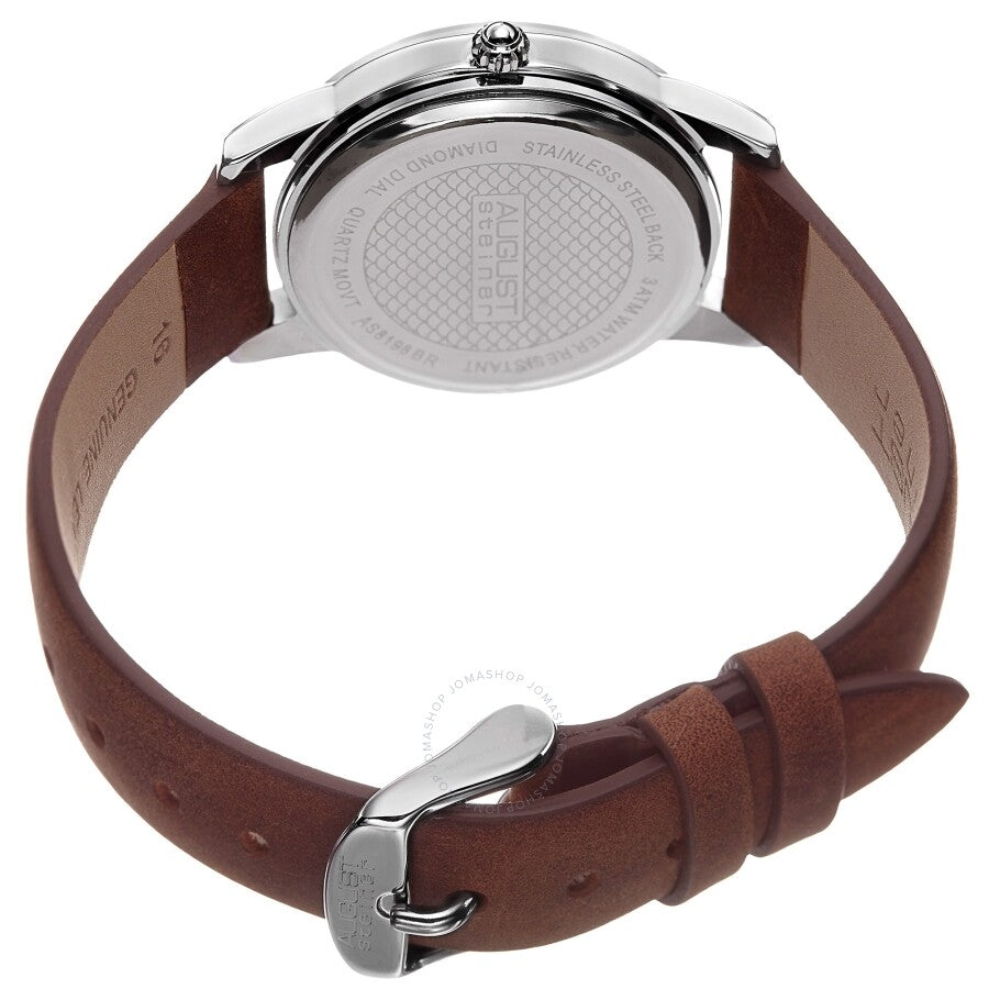 August Steiner Quartz Diamond Silver Dial Ladies Watch AS8198BR - The Watches Men & Co #4