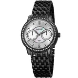 August Steiner Quartz Diamond Silver Dial Ladies Watch AS8228BK - The Watches Men & Co