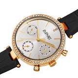 August Steiner Quartz Diamond Silver Dial Ladies Watch AS8288BK - The Watches Men & Co #2