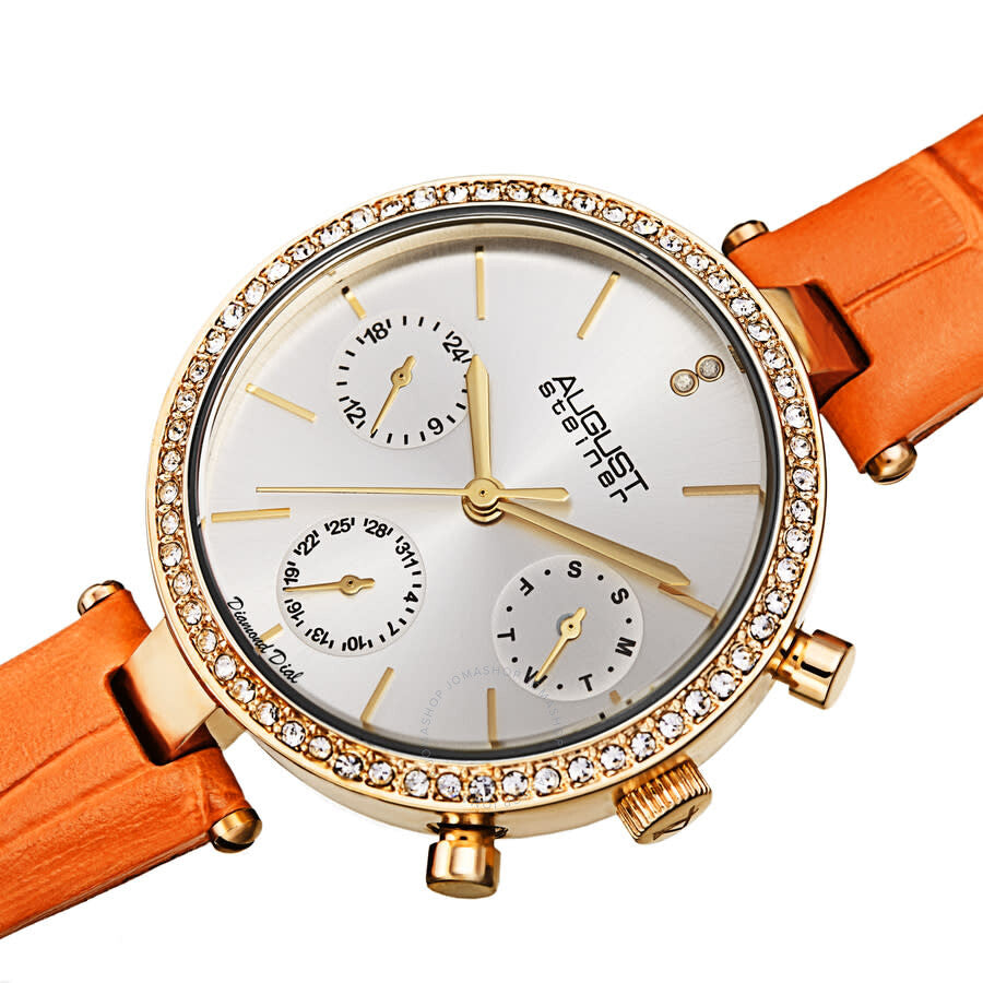 August Steiner Quartz Diamond Silver Dial Ladies Watch AS8288OR - The Watches Men & Co #2