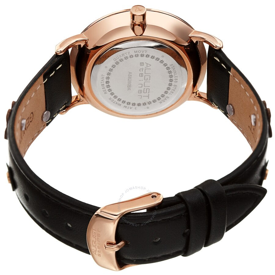 August Steiner Quartz White Dial Ladies Watch AS8260BK - The Watches Men & Co #4