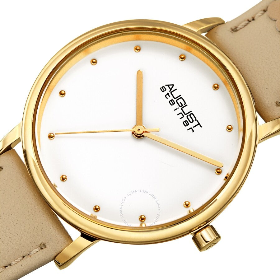 August Steiner Quartz White Dial Ladies Watch AS8260TN - The Watches Men & Co #2