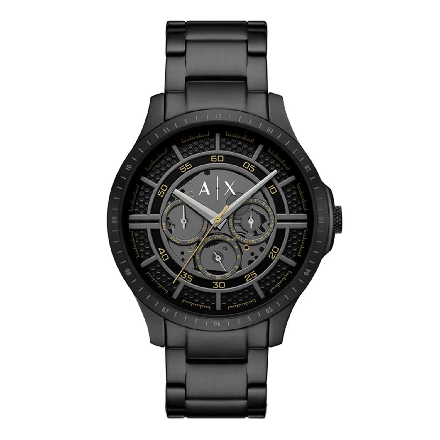 Armani Exchange AX2460 black analog chronograph men's watch front view