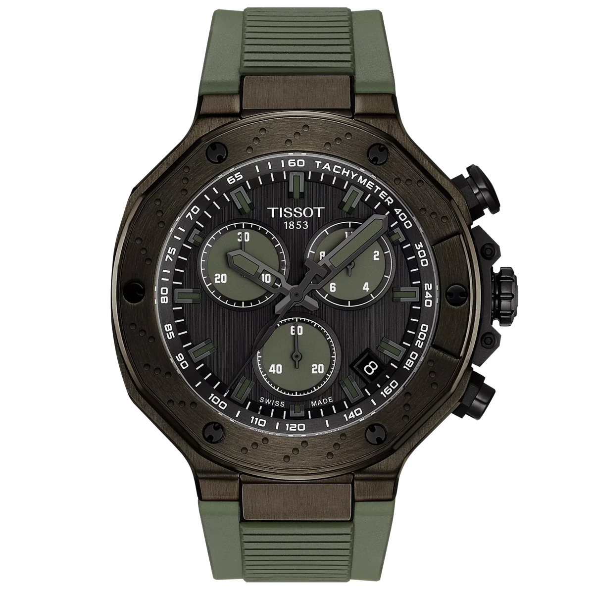 TISSOT T-Race Quartz Chronograph 45MM Green Silicone Men's Watch - T141.417.37.061.02