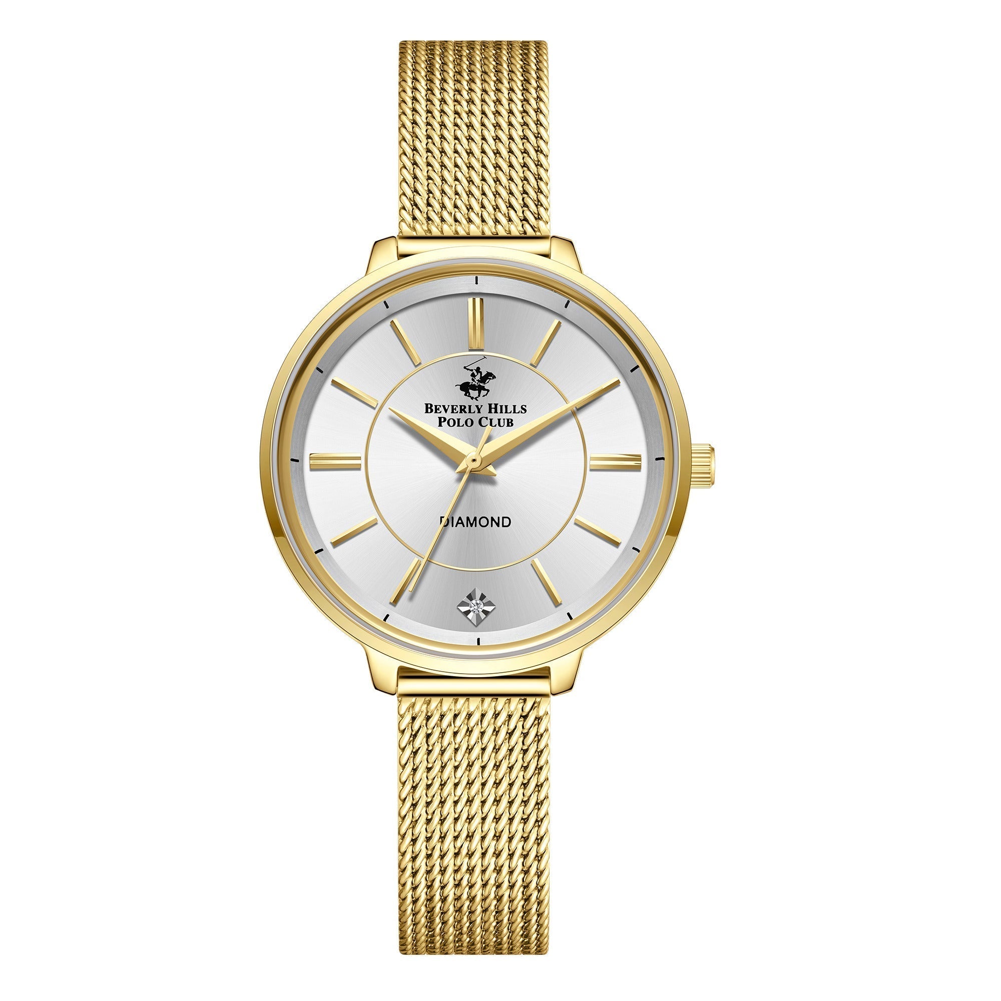 BEVERLY HILLS POLO CLUB Women’s Gold Mesh Diamond Watch – BP3312X.130 - Watch