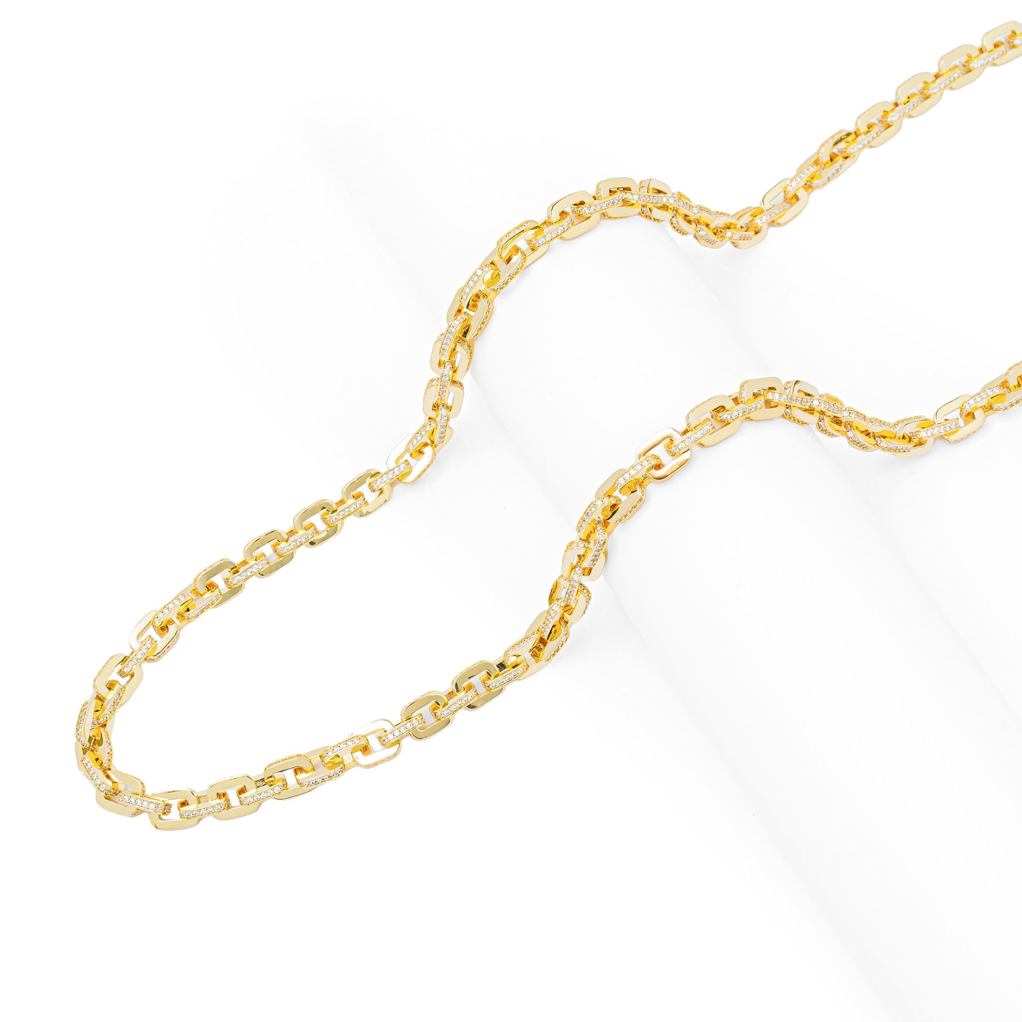 Big Daddy 10MM Anchor Mariner Bullet Diamond & Gold Link Chain - Chain