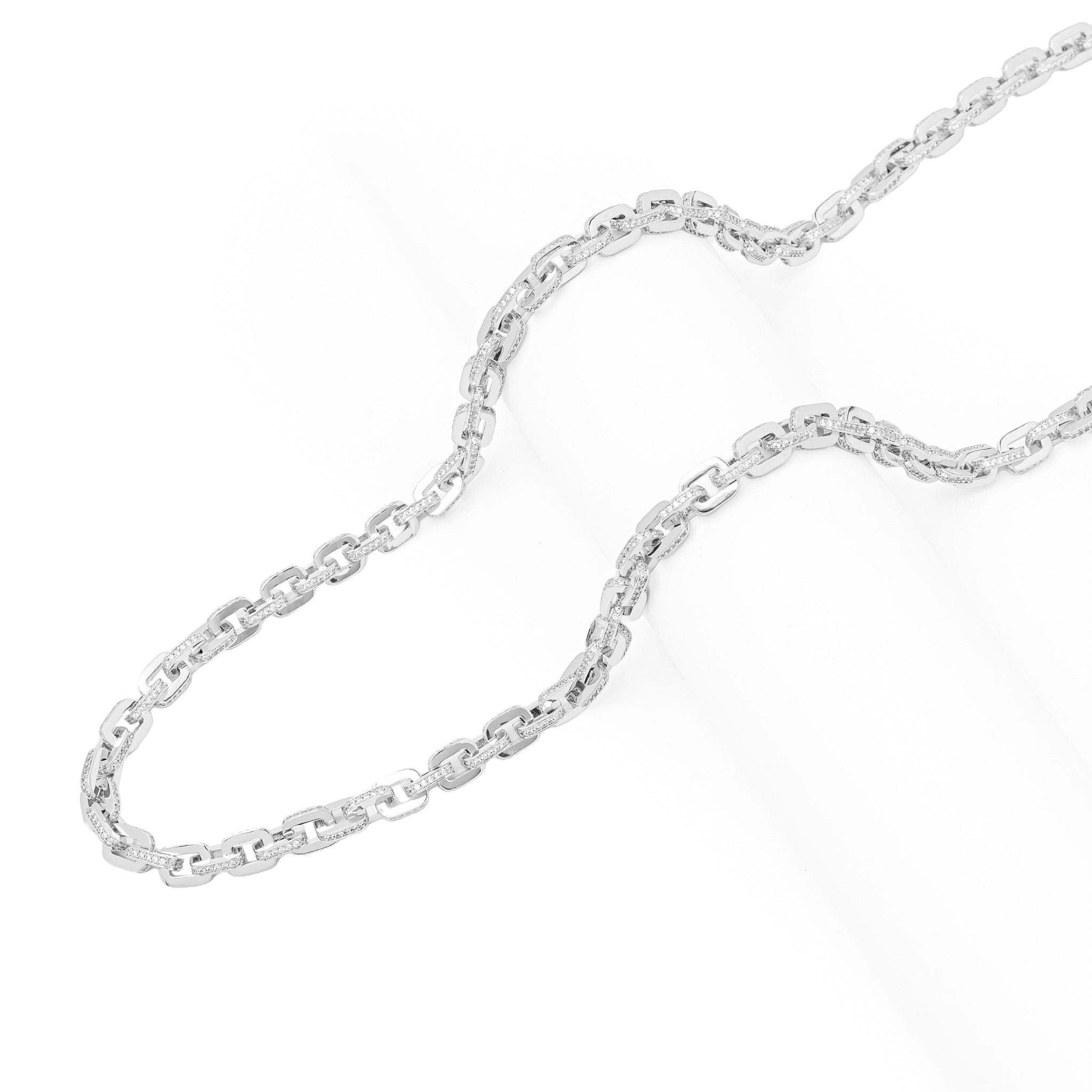Big Daddy 10MM Anchor Mariner Bullet Diamond & Silver Link Chain - Chain