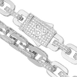Big Daddy 10MM Anchor Mariner Bullet Diamond & Silver Link Chain - Chain
