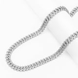 Big Daddy 10MM Cuban Diamond Prong Silver Chain - Chain