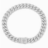 Big Daddy 10MM Iced Out Cuban Link Silver Bracelet - Bracelet