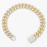 Big Daddy 10MM Iced Out Miami Cuban Link Gold Bracelet - Bracelet