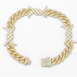 Big Daddy 10MM Spiked Horns Iced Out Gold Bracelet - Bracelet