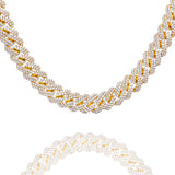 Big Daddy 10MM Straight Edge Cuban Diamond Gold Chain - Chain