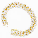 Big Daddy 12MM Baguette Iced Out Rhombus Cuban Gold Bracelet - Bracelet