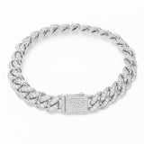 Big Daddy 12MM Bling Cuban Link Silver Bracelet - Bracelet