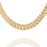 Big Daddy 12MM Gold & Baguette Diamond Prong Cuban Chain - Chain