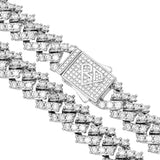 Big Daddy 12MM Silver Iced Out Prong Cuban Chain - Chain