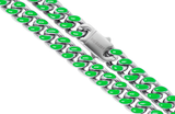 Big Daddy 13MM Enamel Green Steel Cuban Chain - Chain