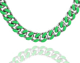 Big Daddy 13MM Enamel Green Steel Cuban Chain - Chain