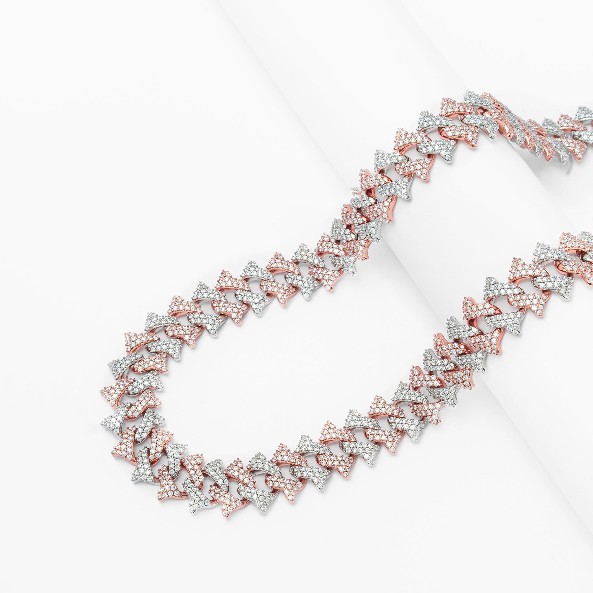 Big Daddy 18MM Solid Two-Tone Spiked Diamond Chain - Chain