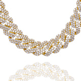 Big Daddy 19MM Straight Edge Cuban Diamond Gold Chain - Chain