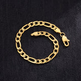 Big Daddy 6mm Steel Figaro Gold Bracelet - Bracelet
