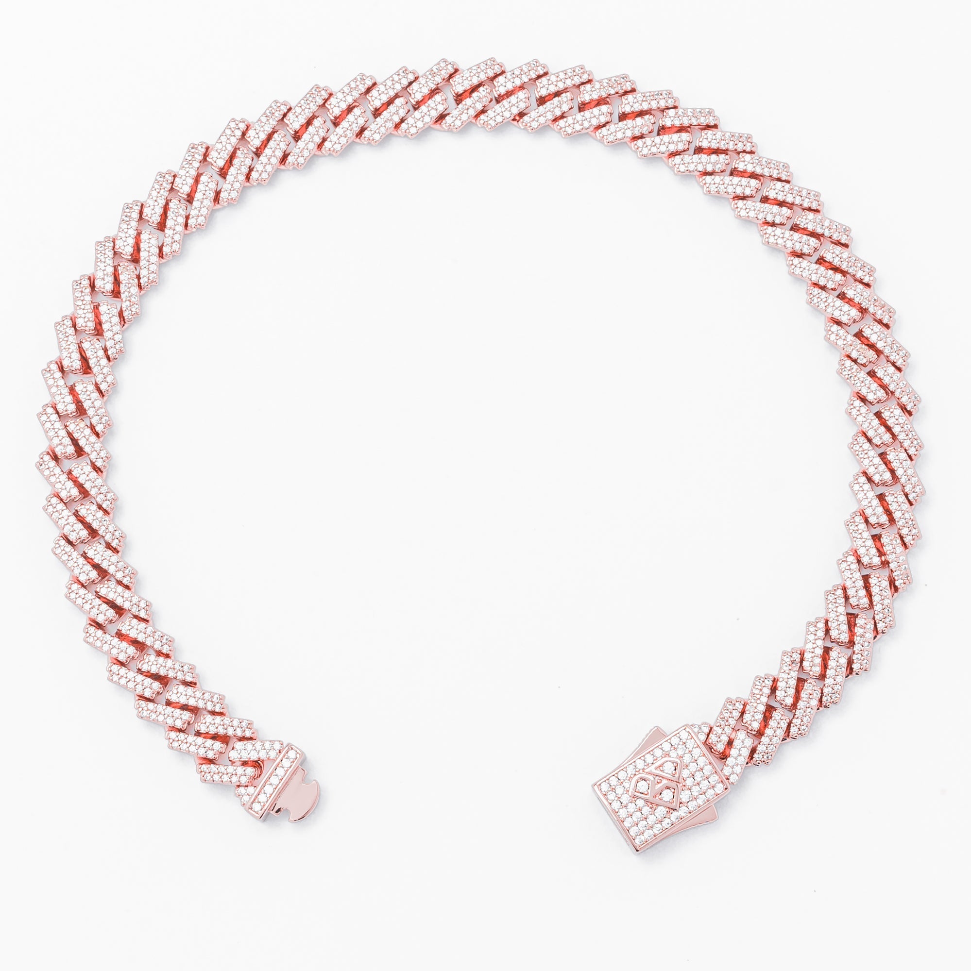 Big Daddy 8MM Cuban Link Rose Gold Iced Out Bracelet - Bracelet