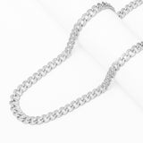Big Daddy 8MM Iced Curb Cuban Silver Chain - Chain