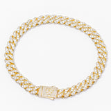 Big Daddy 8MM Iced Out Gold Cuban Link Bracelet - Bracelet