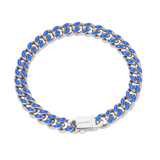 Big Daddy 9MM Enamel Blue Steel Cuban Bracelet - Bracelet