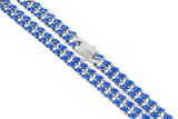 Big Daddy 9MM Enamel Blue Steel Cuban Chain - Chain