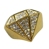Big Daddy Bling Diamond Shape Gold Ring - Ring