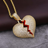 Big Daddy Diamond Broken Heart Gold Pendant - Pendant
