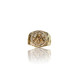 Big Daddy Iced Out Masonic Gold Ring - Ring