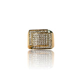 Big Daddy Iced Out Square Bling Gold Ring - Ring