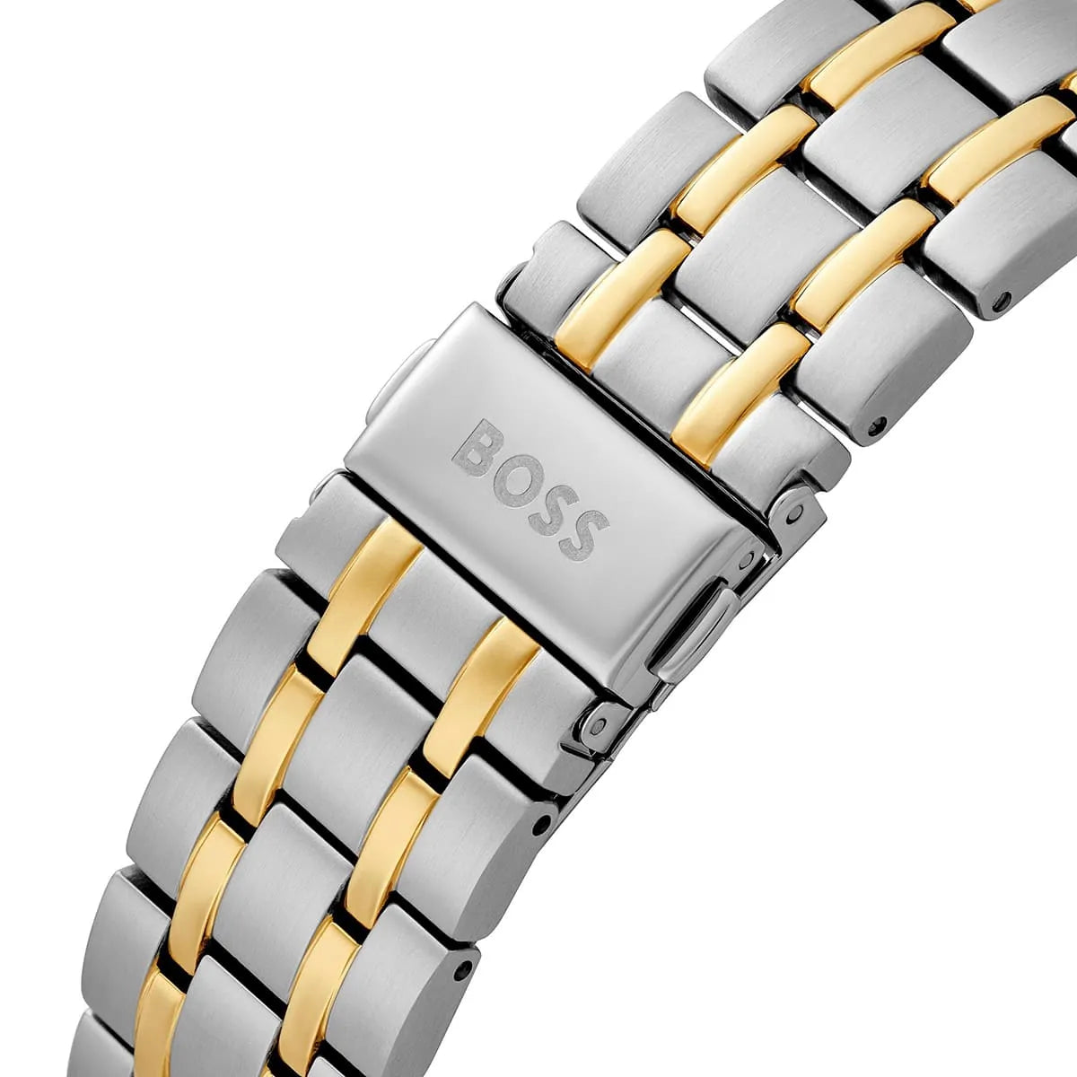 Hugo BOSS Skytraveller two-tone stainless steel and gold bracelet with clasp detail