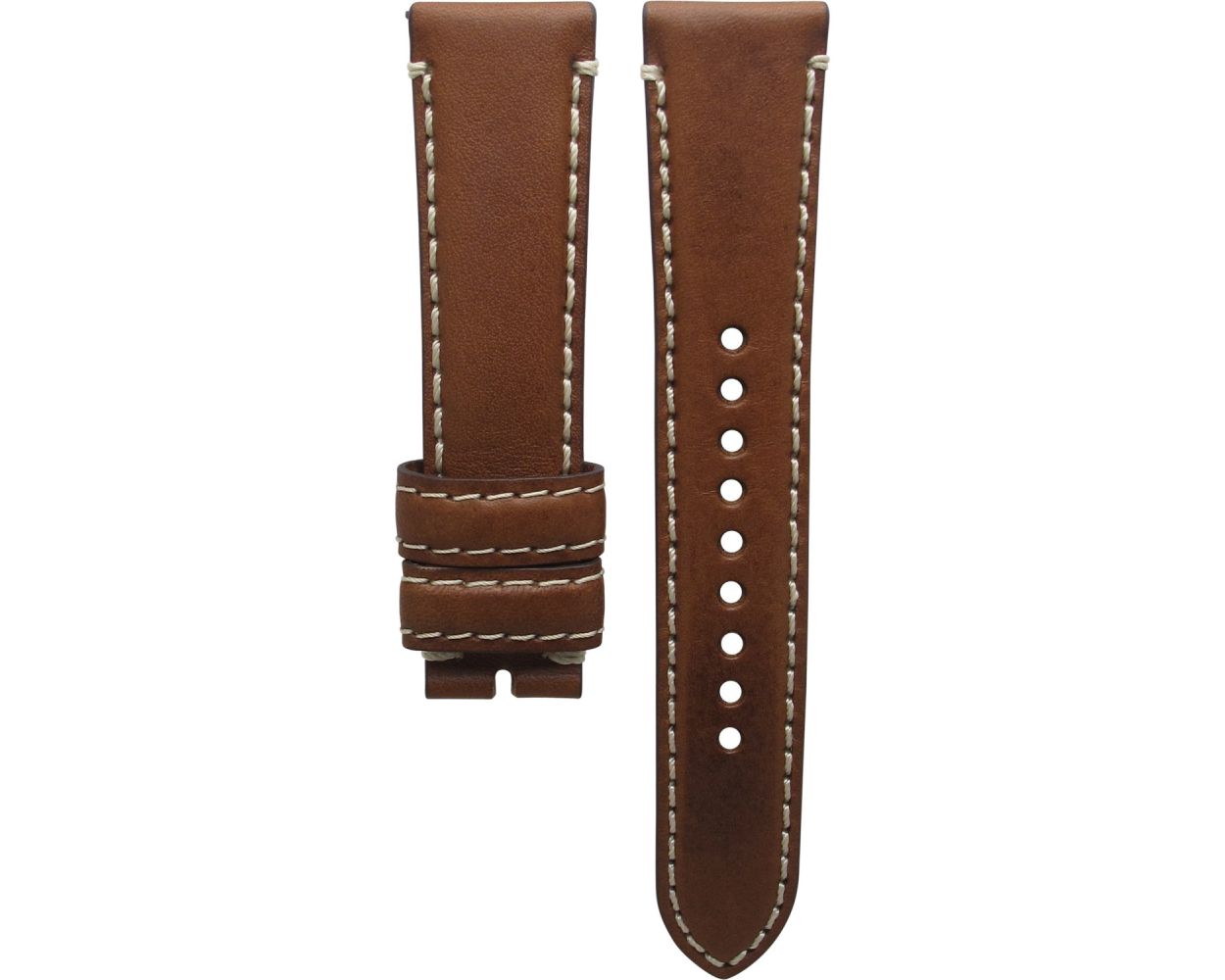Burberry BU7817 brown leather strap with white contrast stitching and stainless steel buckle