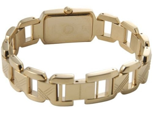 Burberry Heritage BU4213 watch caseback showing rectangular case and quilted bracelet design
