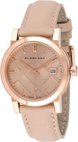 Burberry Rose Gold Tone Leather Strap Women’s Watch BU9109 - Watch