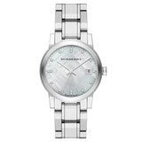 Burberry Silver Stainless Steel Mother Of Pearl Dial Women’s Watch BU9125 - Watch