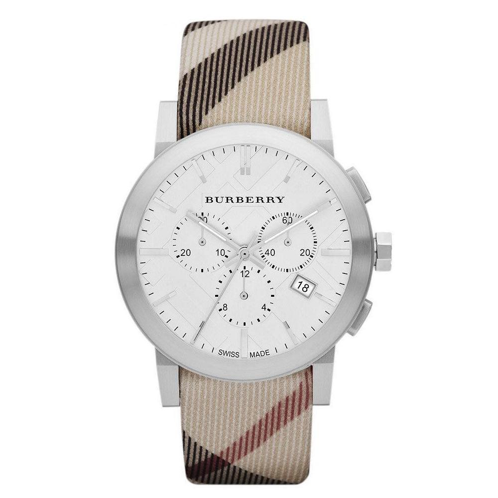 Burberry Mens City Leather Strap Nova Check Men's Watch BU9357 - The Watches Men & CO