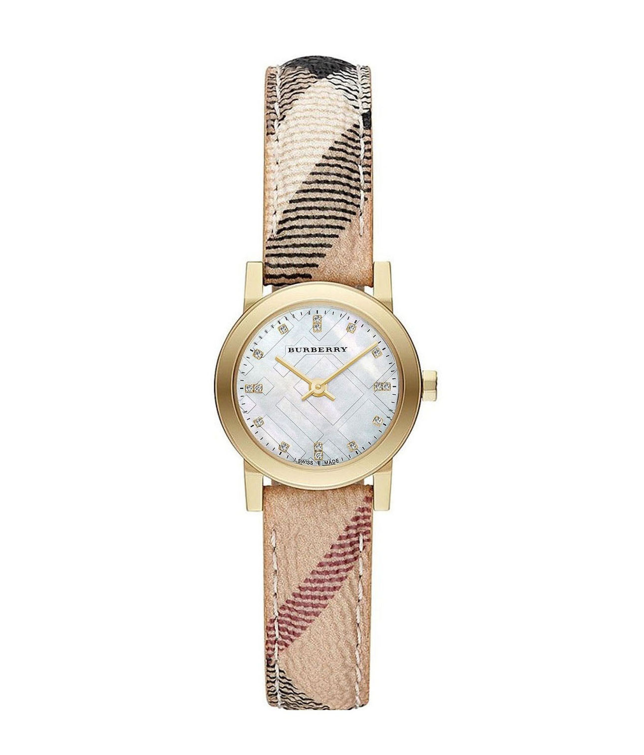 Burberry Women’s Swiss Made Quartz Multicolor Leather Strap Mother Of Pearl Dial Women's Watch BU9226 - The Watches Men & CO
