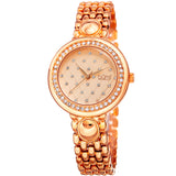 Burgi Argyle Style Crystal Rose Dial Ladies Watch BUR170RG - The Watches Men & Co