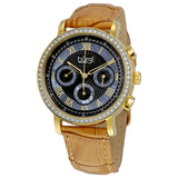 Burgi Blue Mother of Pearl Dial Beige Leather Ladies Watch BUR087BG - The Watches Men & Co