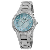 Burgi Blue Mother of Pearl Diamond Dial Ladies Watch BUR093BU - The Watches Men & Co