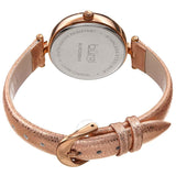 Burgi Crystal Silver Dial Gold Leather Ladies Watch BUR235RG - The Watches Men & Co #4