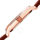 Burgi Crystal White Dial Brown Leather Ladies Watch BUR239BR - The Watches Men & Co #3