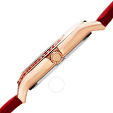 Burgi Crystal White Dial Red Leather Ladies Watch BUR239RD - The Watches Men & Co #3