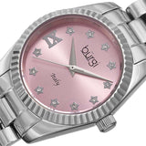 Burgi Designer Quartz Crystal Pink Dial Ladies Watch BUR194SSPK - The Watches Men & Co #2